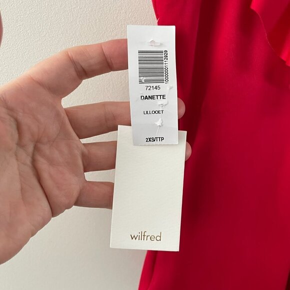 Wilfred Danette Summer Sleeveless Pull On Ruffles V-Neck Bodysuit Red 2XS NEW - Picture 6 of 7